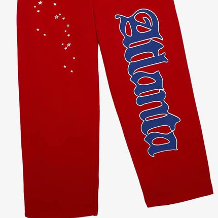 Sp5der 'Atlanta' Open Leg Sweatpants Red (SS24) - SOLE SERIOUSS (4)