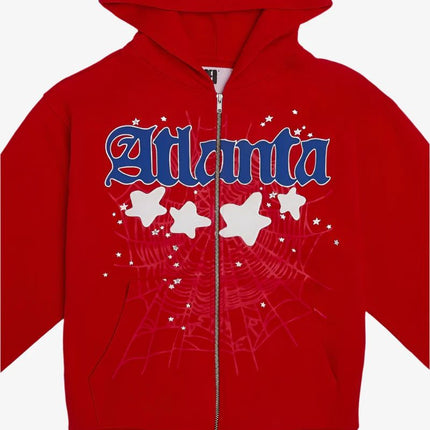 Sp5der 'Atlanta' Zip Up Hoodie Red (SS24) SS08FW24RED - SOLE SERIOUSS (3)