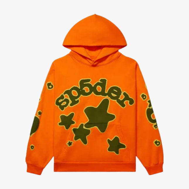 Sp5der 'Beluga' Pullover Hoodie Orange / Green (FW23) SP5-BEL-ORAHD - SOLE SERIOUSS (1)