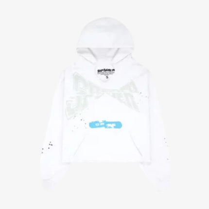 Sp5der 'Cropped' Pullover Hoodie Eggshell (FW22) SP5-TFC-WH - SOLE SERIOUSS (1)