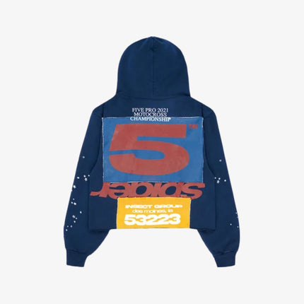 Sp5der 'Cropped' Pullover Hoodie Navy FW22 - SOLE SERIOUSS (2)