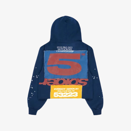 Sp5der 'Cropped' Pullover Hoodie Navy (FW22) SP5-TFC-NV - SOLE SERIOUSS (2)