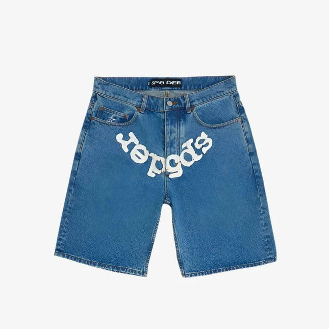 Sp5der 'OG Logo' Denim Short Blue Denim (FW24) - SOLE SERIOUSS (1)