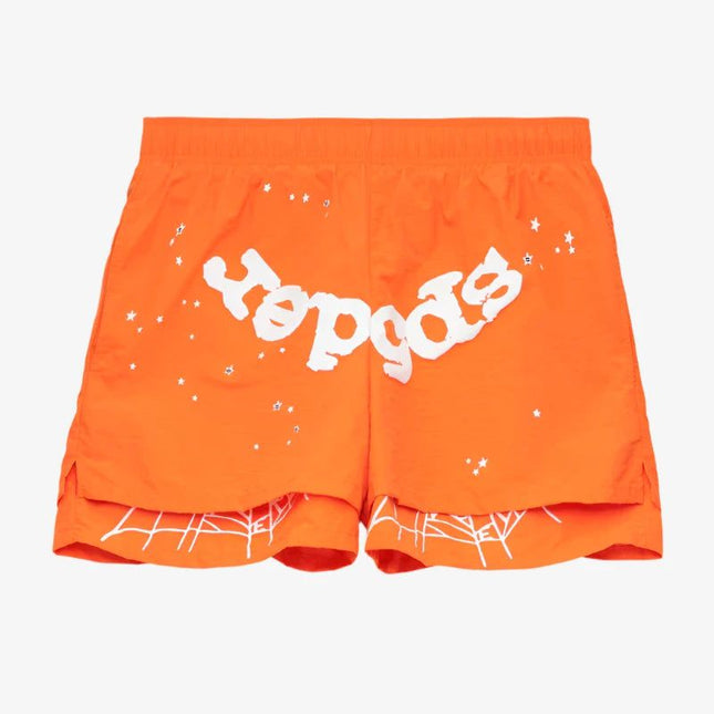 Sp5der 'OG Web' Double Layer Short Orange (SS24) - SOLE SERIOUSS (1)