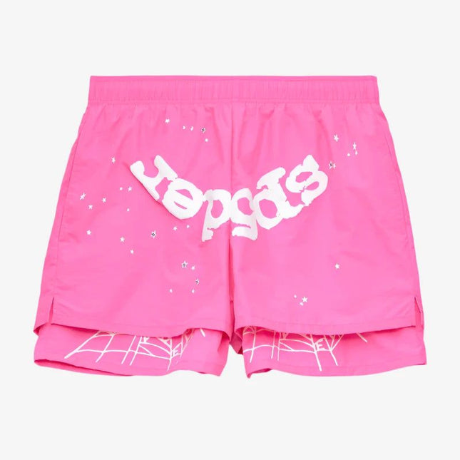 Sp5der 'OG Web' Double Layer Short Pink (SS24) M04SH001W2PW - SOLE SERIOUSS (1)