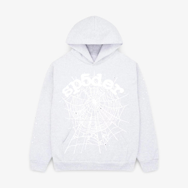 Sp5der 'OG Web' Pullover Hoodie Heather Grey (SS24) SP5-OGWGRY-HD - SOLE SERIOUSS (1)