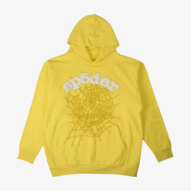 Sp5der 'OG Web' Pullover Hoodie Yellow (SS21) 2406-100000106LHS-YELL - SOLE SERIOUSS (1)