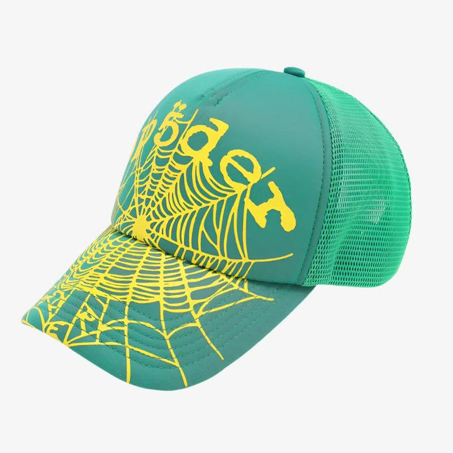 Sp5der 'OG Web V2' Trucker Snapback Hat Slime Green (FW24) H05FW24SGN - SOLE SERIOUSS (1)