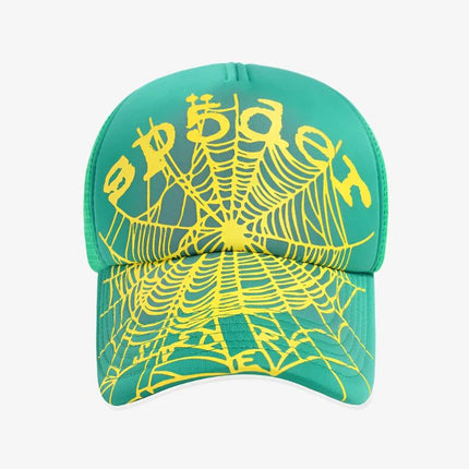 Sp5der 'OG Web V2' Trucker Snapback Hat Slime Green (FW24) H05FW24SGN - SOLE SERIOUSS (2)