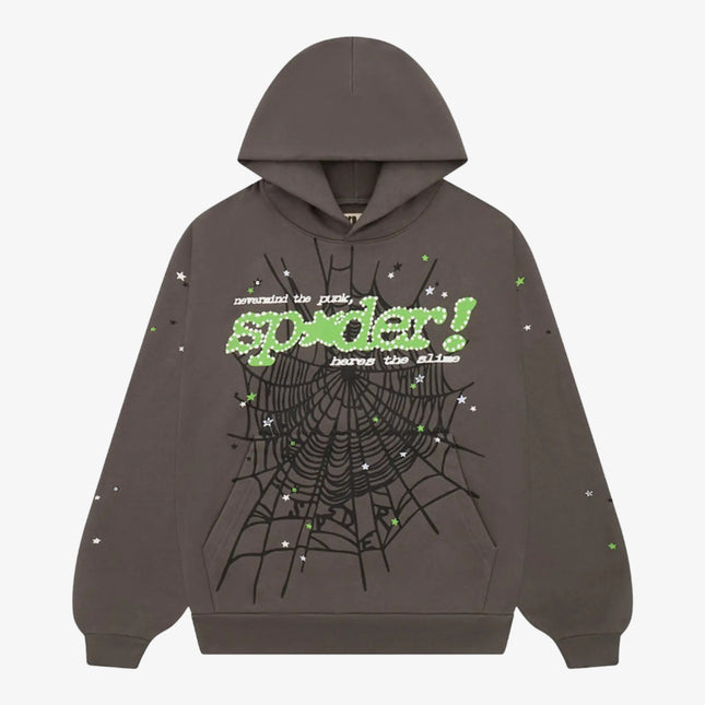 Sp5der 'P*NK V2' Pullover Hoodie Slate Grey (FW24) SS26FW24GRY - SOLE SERIOUSS (1)