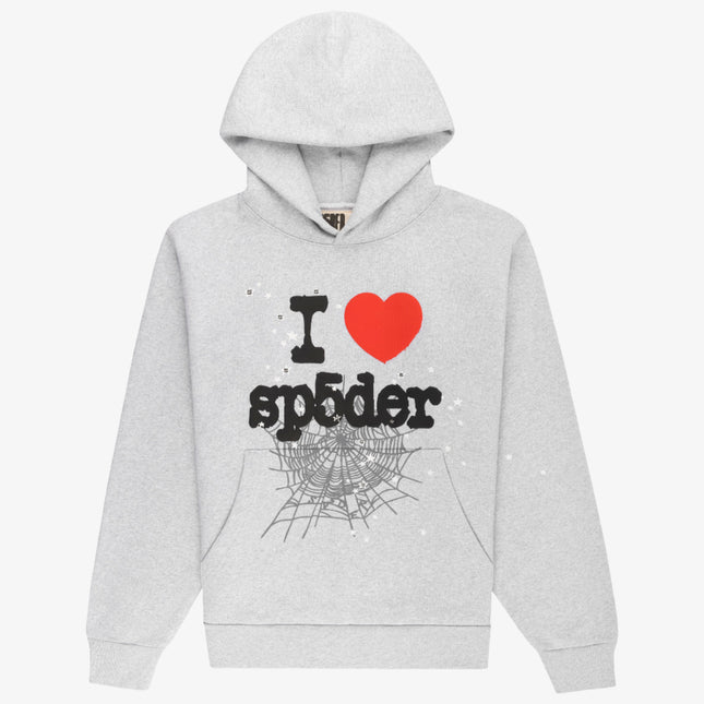 Sp5der 'Souvenir / I Love' Pullover Hoodie Heather Grey (FW24) | SOLE SERIOUSS [1]