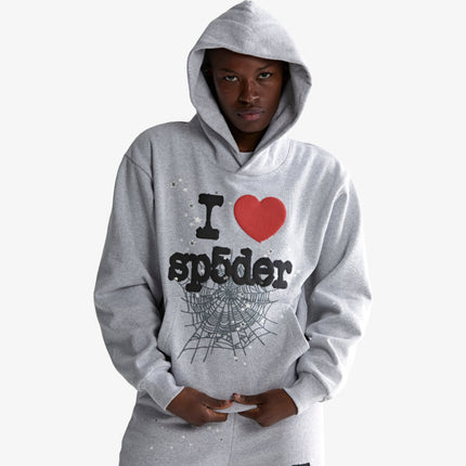 Sp5der 'Souvenir / I Love' Pullover Hoodie Heather Grey (FW24) | SOLE SERIOUSS [12]