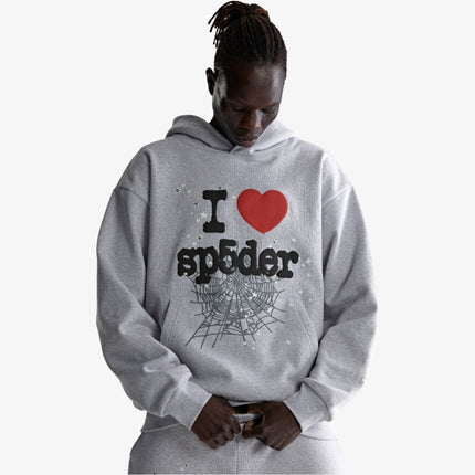 Sp5der 'Souvenir / I Love' Pullover Hoodie Heather Grey (FW24) | SOLE SERIOUSS [13]