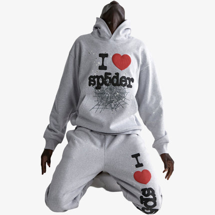 Sp5der 'Souvenir / I Love' Pullover Hoodie Heather Grey (FW24) | SOLE SERIOUSS [16]
