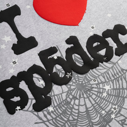 Sp5der 'Souvenir / I Love' Pullover Hoodie Heather Grey (FW24) | SOLE SERIOUSS [3]
