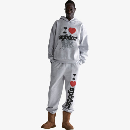 Sp5der 'Souvenir / I Love' Pullover Hoodie Heather Grey (FW24) | SOLE SERIOUSS [5]