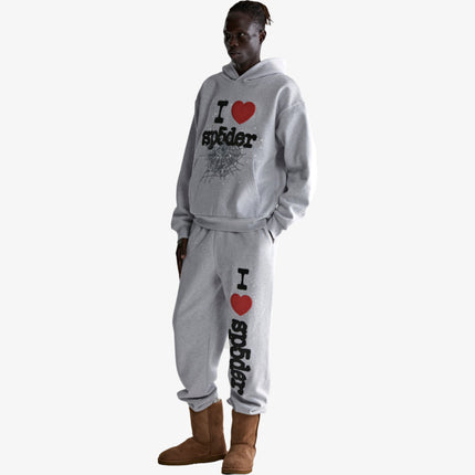 Sp5der 'Souvenir / I Love' Pullover Hoodie Heather Grey (FW24) | SOLE SERIOUSS [7]