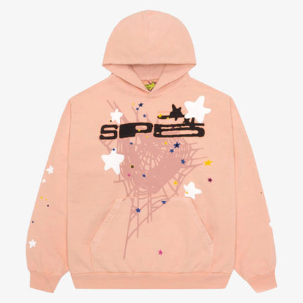 Sp5der 'Sp5 Web Logo' Pullover Hoodie Bellini / Peach (SS23) SP5-PEACH-HD - SOLE SERIOUSS (1)