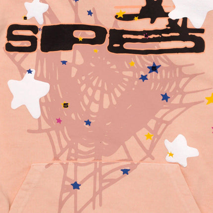 Sp5der 'Sp5 Web Logo' Pullover Hoodie Bellini / Peach (SS23) SP5-PEACH-HD - SOLE SERIOUSS (3)