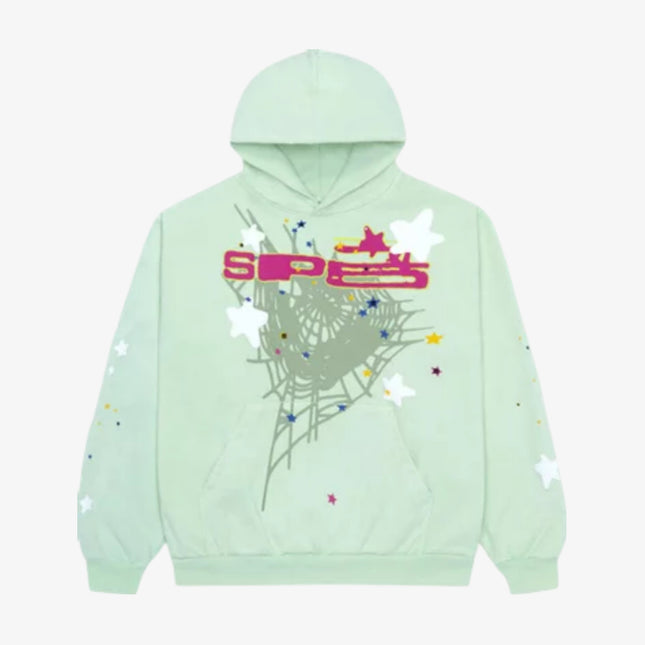 Sp5der 'Sp5 Web Logo' Pullover Hoodie Mint / Lime (SS23) SP5-LIME-HD - SOLE SERIOUSS (1)