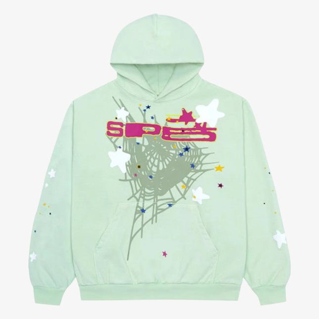 Sp5der 'Sp5 Web Logo' Pullover Hoodie Mint / Lime (SS23) SP5-LIME-HD - SOLE SERIOUSS (1)