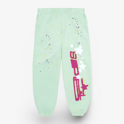 Sp5der 'Sp5 Web Logo' Sweatpants Mint / Lime (SS23) SP5-LIME-SP - SOLE SERIOUSS (1)