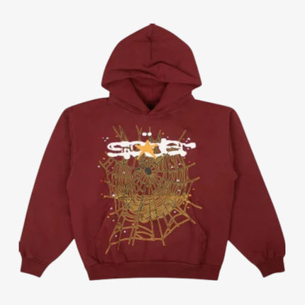 Sp5der 'Sp5 Web' Pullover Hoodie Maroon / Gold (FW22) SPDR-0038-M-HD - SOLE SERIOUSS (1)