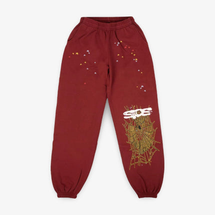 Sp5der 'Sp5 Web' Sweatpants Maroon (FW22) - SOLE SERIOUSS (1)