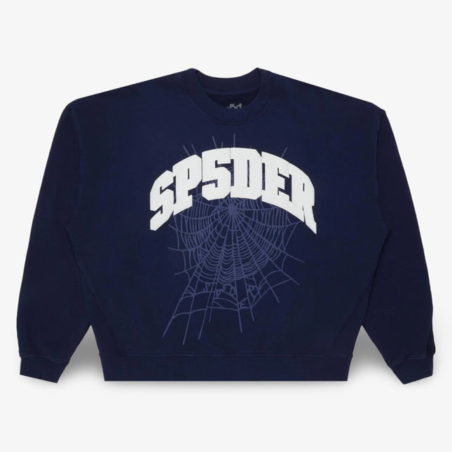 Sp5der 'Varsity Web' Crewneck Navy (SS24) M01SS003VWNW - Atelier-lumieres Cheap Sneakers Sales Online (1)