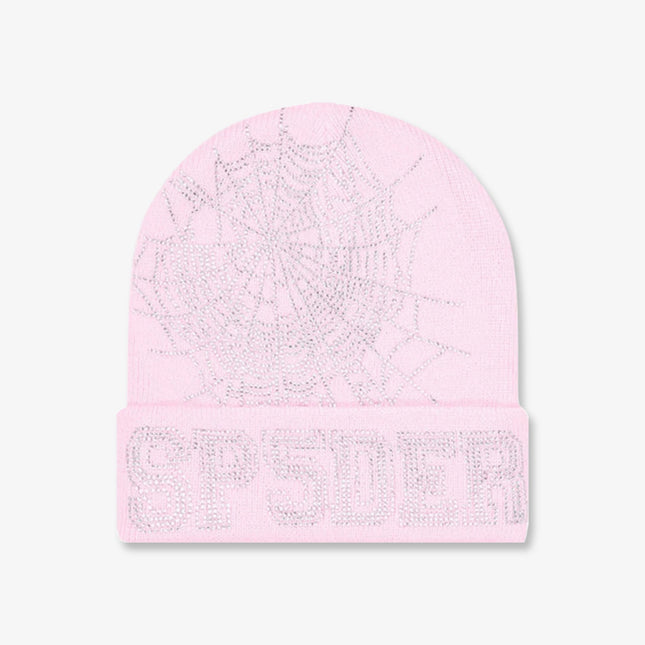 Sp5der 'Web' Rhinestone Beanie Pink (SS24) SP5-WEB-BEPNK - SOLE SERIOUSS (1)