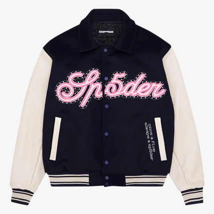 Sp5der 'Wool Varsity' Jacket Navy / Cream (SS24) M08OW009WVNC - SOLE SERIOUSS (1)