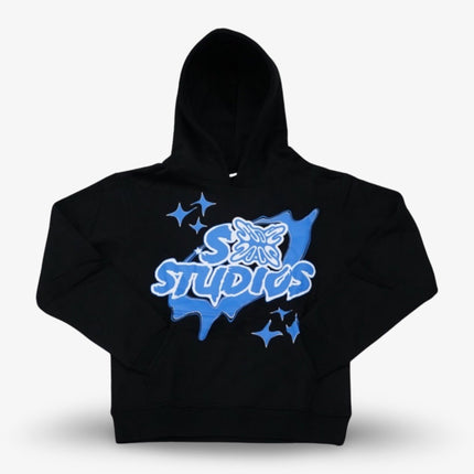 Stainbandz Puff Print Pullover Hoodie 'SB Studios' Black / Blue - SOLE SERIOUSS (1)