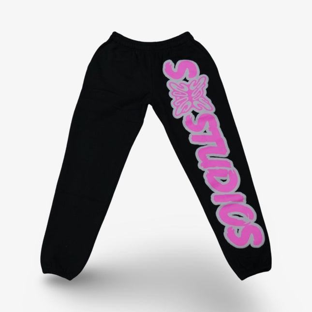 Stainbandz Puff Print Sweatpants 'SB Studios' Black / Pink - SOLE SERIOUSS (1)