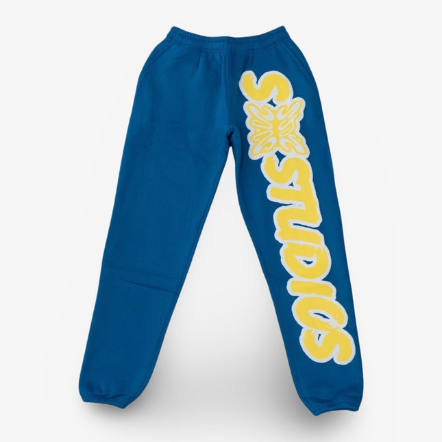 Stainbandz Puff Print Sweatpants 'SB Studios' Blue / Yellow - SOLE SERIOUSS (1)