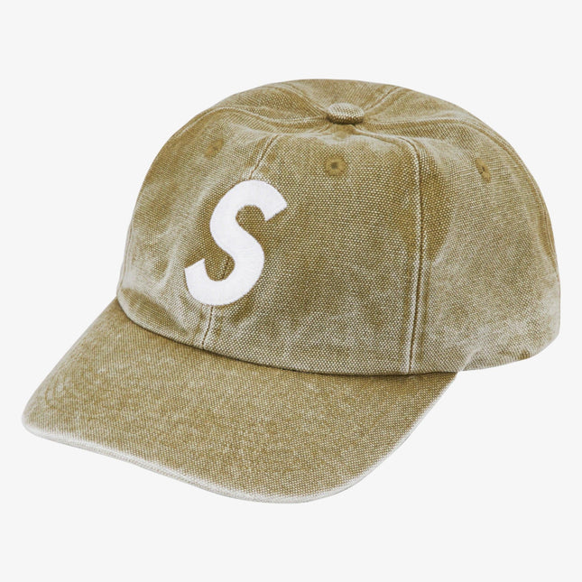 Supreme 6-Panel 'Pigment Canvas S Logo' Olive (SS23) - SOLE SERIOUSS (1)