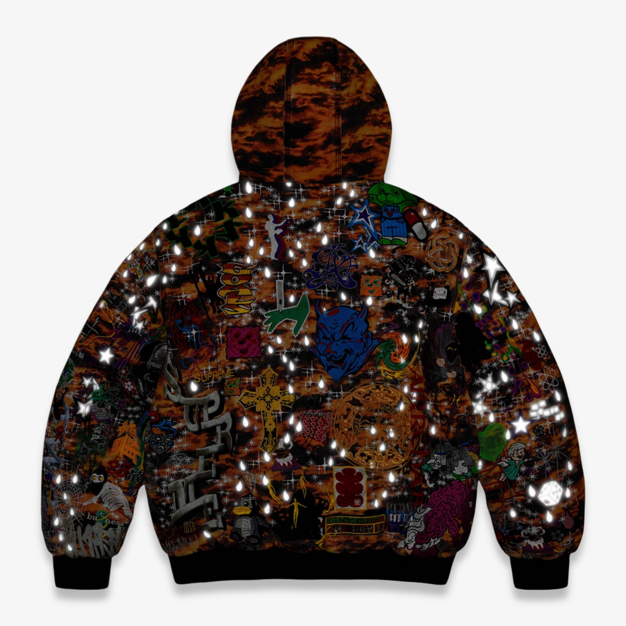 Supreme AOI Embroidered Hooded Work Jacket Flames (SS25) – SOLE