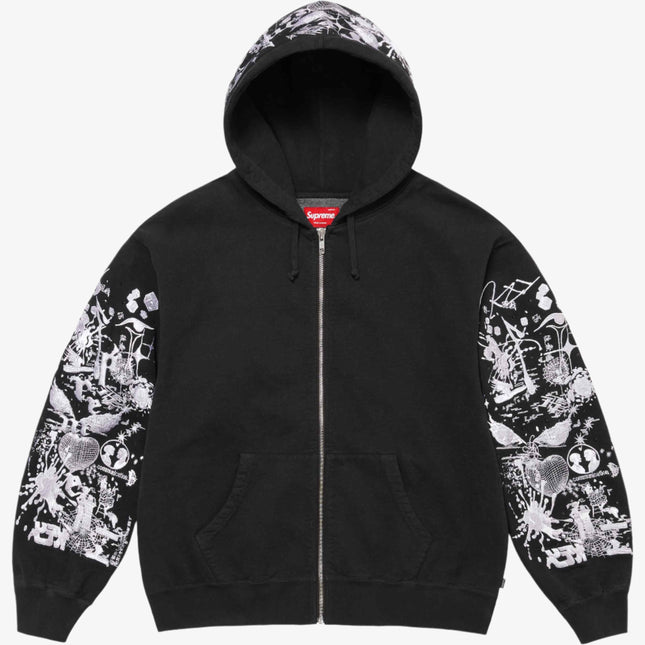 Supreme AOI Zip Up Hooded Sweatshirt Black (SS24) - SOLE SERIOUSS (1)