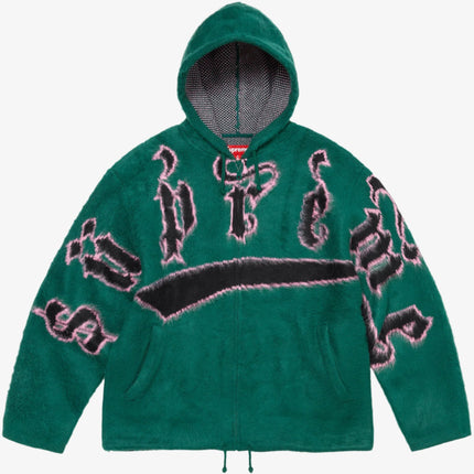 Supreme Accent Brushed Zip Up Hooded Sweater Green (FW24) - SOLE SERIOUSS (1)