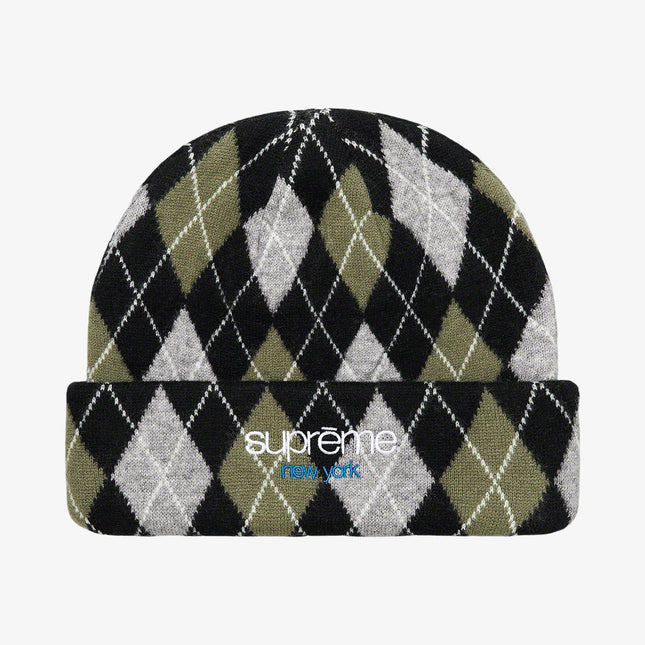 Supreme Argyle Cashmere Beanie Black (FW21) - SOLE SERIOUSS (1)