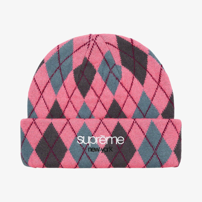 Supreme Argyle Cashmere Beanie Dusty Magneta (FW21) - SOLE SERIOUSS (1)