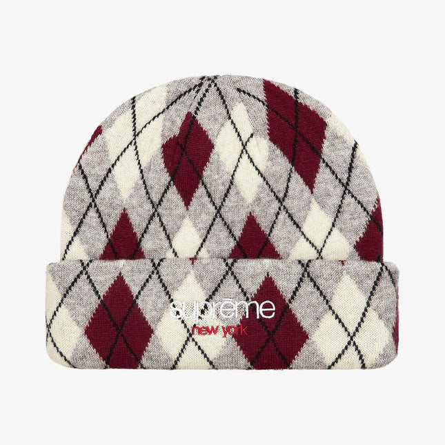 Supreme Argyle Cashmere Beanie Grey (FW21) - SOLE SERIOUSS (1)