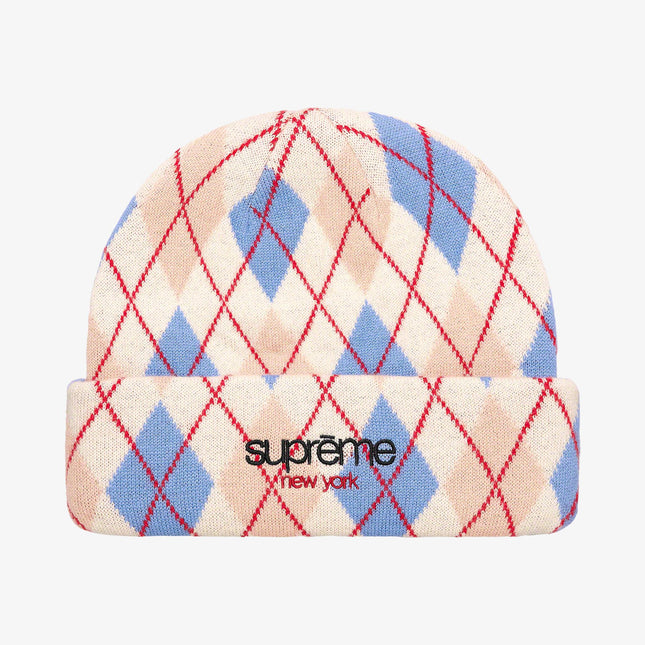 Supreme Argyle Cashmere Beanie White (FW21) - SOLE SERIOUSS (1)