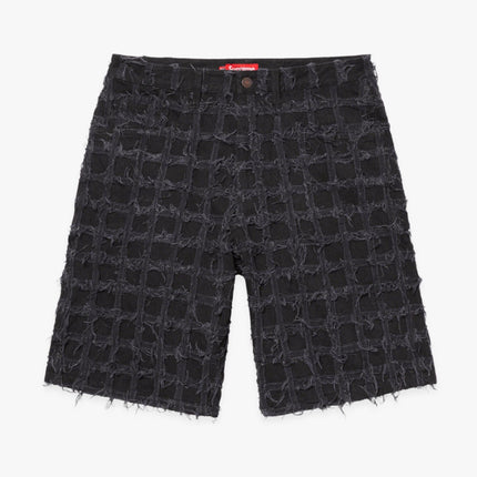 Supreme Baggy Denim Short 'Frayed Patchwork' Washed Black (SS23) - SOLE SERIOUSS (1)