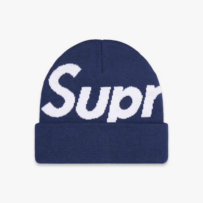 Supreme Beanie 'Big Logo' Navy (FW22) - SOLE SERIOUSS (1)