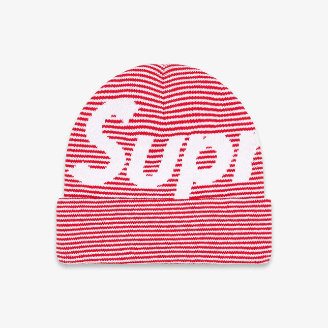 Supreme Beanie 'Big Logo' Red Stripe (FW22) - SOLE SERIOUSS (1)