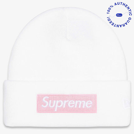 Supreme Beanie 'Box Logo' White / Pink (FW25) | SOLE SERIOUSS [1]