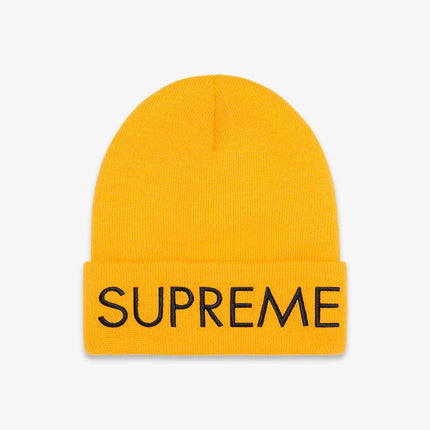 Supreme Beanie 'Capital' Bright Gold (FW22) - SOLE SERIOUSS (1)