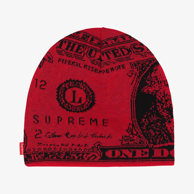 Supreme Beanie 'Dollar' Red (FW21) - SOLE SERIOUSS (1)