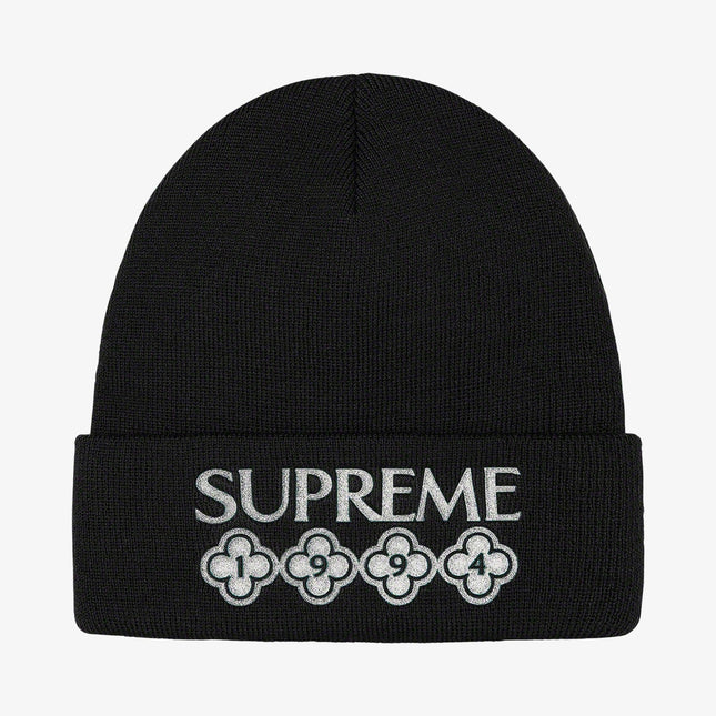 Supreme Beanie 'Glitter' Black (FW21) - SOLE SERIOUSS (1)