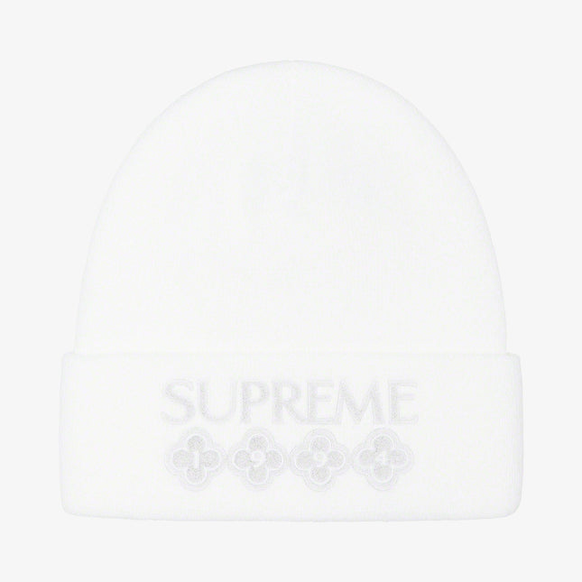 Supreme Beanie 'Glitter' White (FW21) - SOLE SERIOUSS (1)